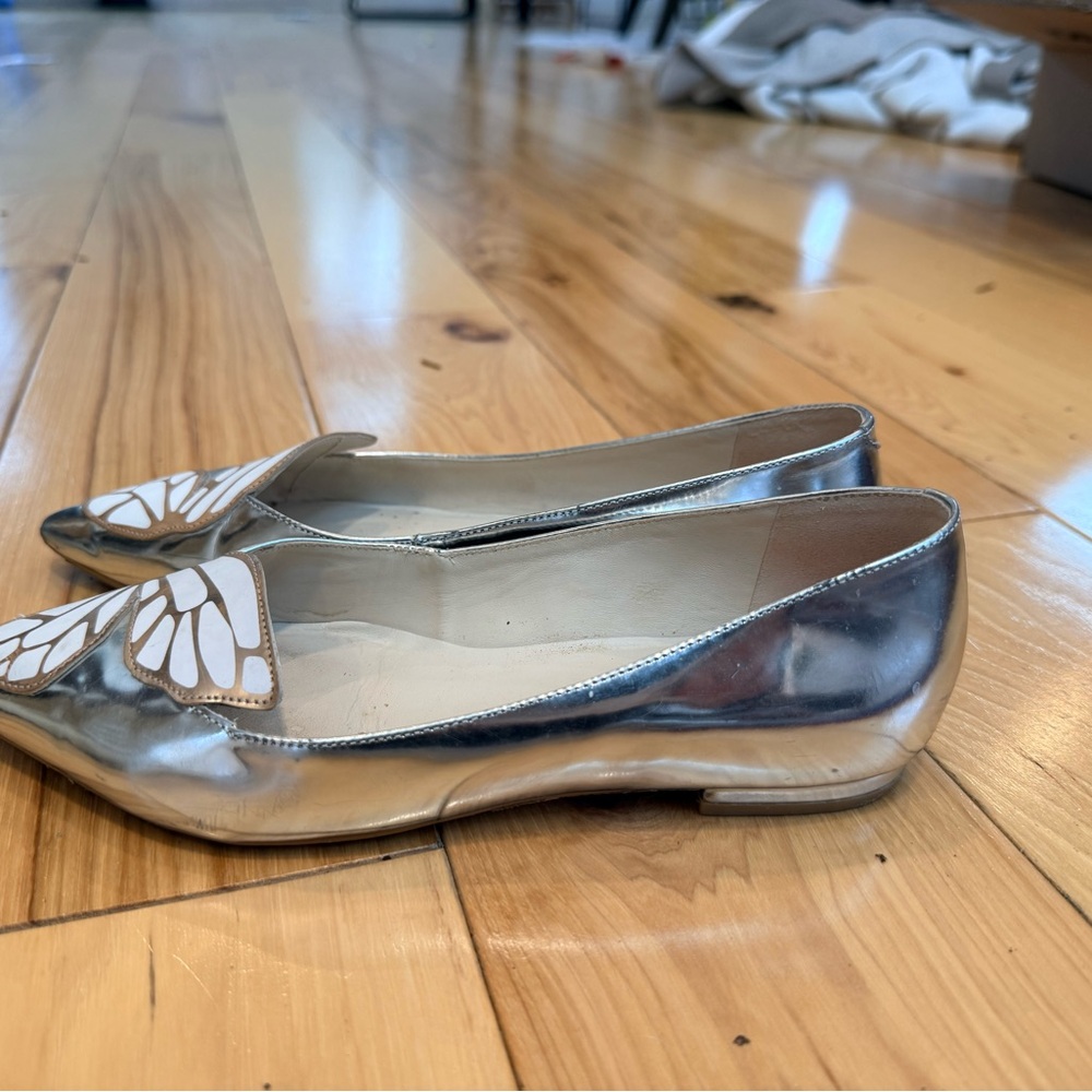 Sophia Webster butterfly flats in metallic silverback - Picture 4 of 4